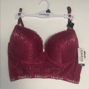 Bebe Women's Deep Red Lace Bra